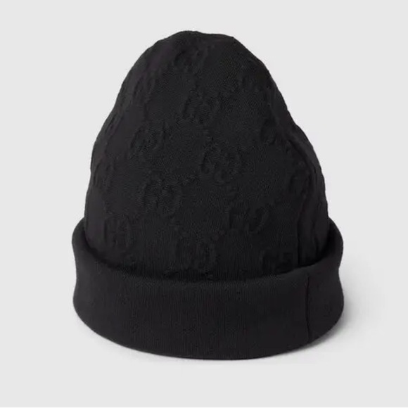 Gucci GG Black Jacquard Beanie